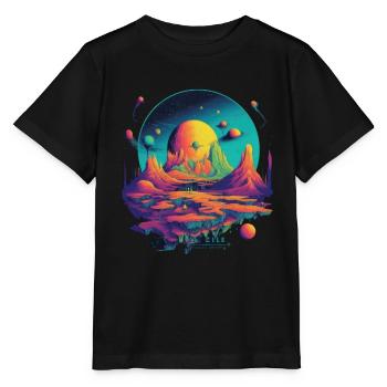 Futuristisch Leben auf Planeten - Stanley/Stella Kinder T-Shirt MINI CREATOR  - Schwarz - Vorne - Mikhail (115cm)