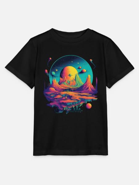 Futuristisch Leben auf Planeten - Stanley/Stella Kinder T-Shirt MINI CREATOR - Schwarz