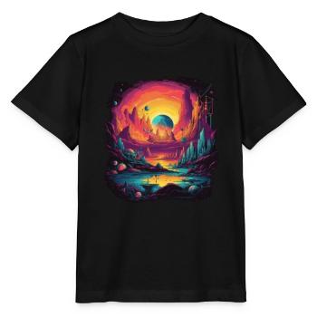 Futuristisch Leben auf Planeten - Stanley/Stella Kinder T-Shirt MINI CREATOR  - Schwarz - Vorne - Mikhail (115cm)