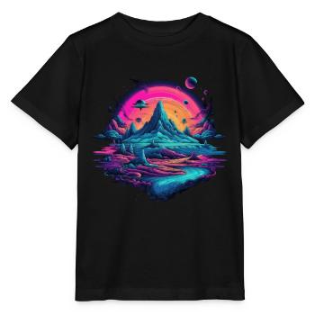 Futuristisch Leben auf Planeten - Stanley/Stella Kinder T-Shirt MINI CREATOR  - Schwarz - Vorne - Mikhail (115cm)