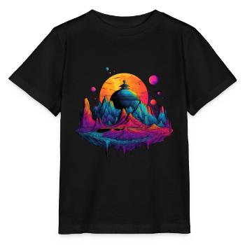 Vie futuriste sur les planètes - T-shirt bio MINI CREATOR Stanley/Stella Enfant - noir - Devant - Mikhail (115cm)