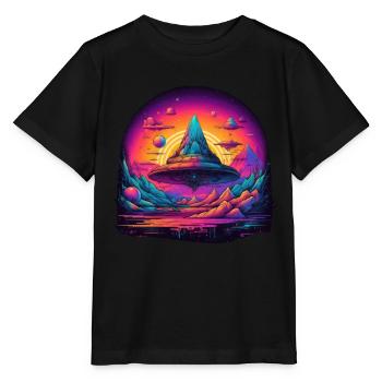 Futuristisch Leben auf Planeten - Stanley/Stella Kinder T-Shirt MINI CREATOR  - Schwarz - Vorne - Mikhail (115cm)