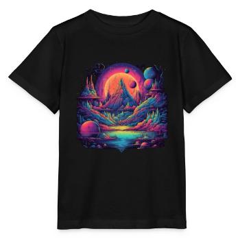 Vie futuriste sur les planètes - T-shirt bio MINI CREATOR Stanley/Stella Enfant - noir - Devant - Mikhail (115cm)