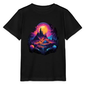Futuristisch Leben auf Planeten - Stanley/Stella Kinder T-Shirt MINI CREATOR  - Schwarz - Vorne - Mikhail (115cm)