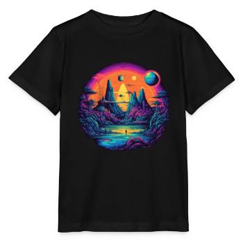 Futuristisch Leben auf Planeten - Stanley/Stella Kinder T-Shirt MINI CREATOR  - Schwarz - Vorne - Mikhail (115cm)