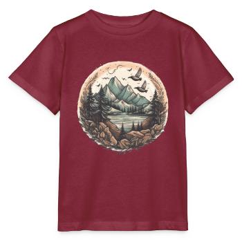 Nature Aventure Randonnée Camping Design - T-shirt bio MINI CREATOR Stanley/Stella Enfant - bordeaux - Devant - Kain (125cm)