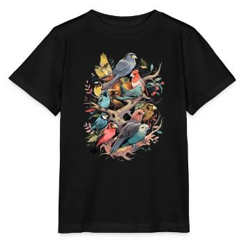 Observation des oiseaux Observateurs d’oiseaux Oiseaux - T-shirt bio MINI CREATOR Stanley/Stella Enfant - noir - Devant - Mikhail (115cm)