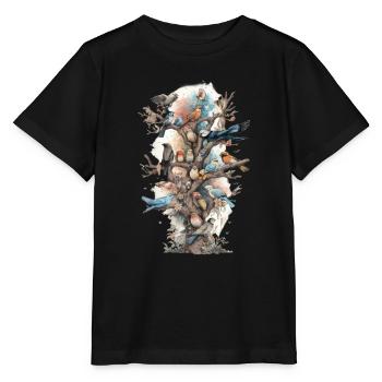 Observation des oiseaux Observateurs d’oiseaux Oiseaux - T-shirt bio MINI CREATOR Stanley/Stella Enfant - noir - Devant - Mikhail (115cm)