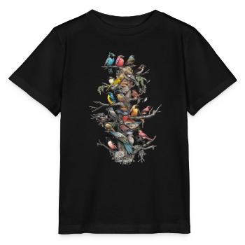 Observation des oiseaux Observateurs d’oiseaux Oiseaux - T-shirt bio MINI CREATOR Stanley/Stella Enfant - noir - Devant - Mikhail (115cm)