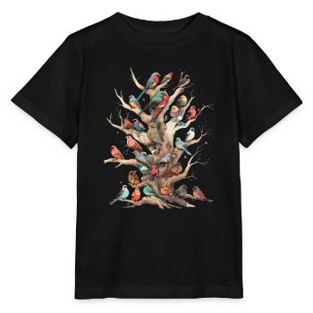 Observation des oiseaux Observateurs d’oiseaux Oiseaux - T-shirt bio MINI CREATOR Stanley/Stella Enfant - noir - Devant - Mikhail (115cm)
