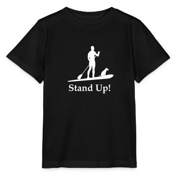 standup paddeln - Stanley/Stella Kinder T-Shirt MINI CREATOR  - Schwarz - Vorne - Mikhail (115cm)