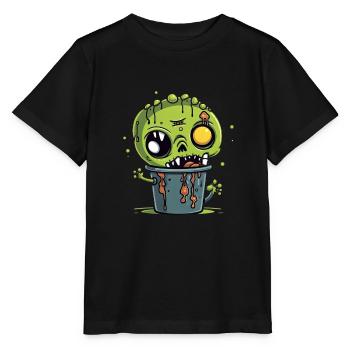 Tasse à café d’Halloween - tasse à café effrayante - T-shirt bio MINI CREATOR Stanley/Stella Enfant - noir - Devant - Mikhail (115cm)