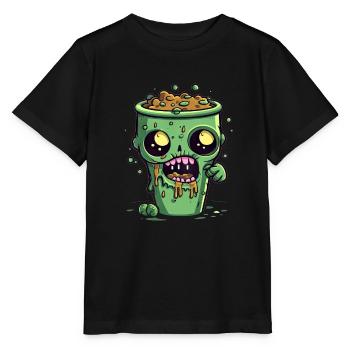 Tasse à café d’Halloween - tasse à café effrayante - T-shirt bio MINI CREATOR Stanley/Stella Enfant - noir - Devant - Mikhail (115cm)