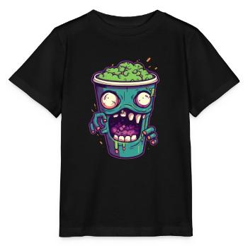 Tasse à café d’Halloween - tasse à café effrayante - T-shirt bio MINI CREATOR Stanley/Stella Enfant - noir - Devant - Mikhail (115cm)