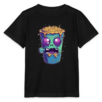 Tasse à café d’Halloween - tasse à café effrayante - T-shirt bio MINI CREATOR Stanley/Stella Enfant - noir - Devant - Mikhail (115cm)