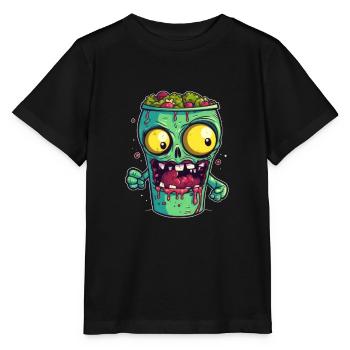 Tasse à café d’Halloween - tasse à café effrayante - T-shirt bio MINI CREATOR Stanley/Stella Enfant - noir - Devant - Mikhail (115cm)