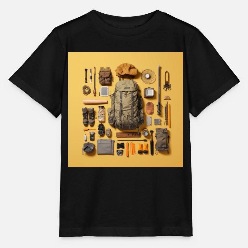 Everything I need for hiking - Stanley/Stella MINI CREATOR Kids’ T-Shirt - black