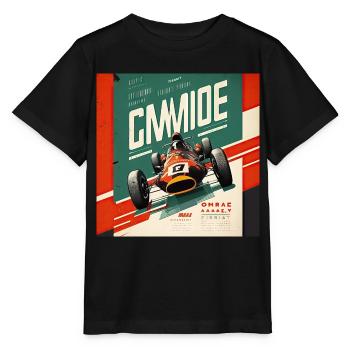 Retro Car Poster Vintage Car Old School - Stanley/Stella MINI CREATOR Kids’ T-Shirt - black - Front - Mikhail (115cm)
