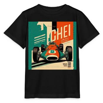 Retro Car Poster Vintage Car Old School - Stanley/Stella MINI CREATOR Kids’ T-Shirt - black - Front - Mikhail (115cm)