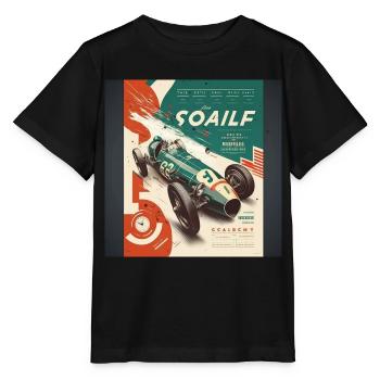 Retro Car Poster Vintage Car Old School - Stanley/Stella MINI CREATOR Kids’ T-Shirt - black - Front - Mikhail (115cm)