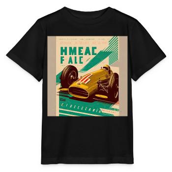 Retro Car Poster Vintage Car Old School - Stanley/Stella MINI CREATOR Kids’ T-Shirt - black - Front - Mikhail (115cm)