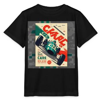 Retro Car Poster Vintage Car Old School - Stanley/Stella MINI CREATOR Kids’ T-Shirt - black - Front - Mikhail (115cm)