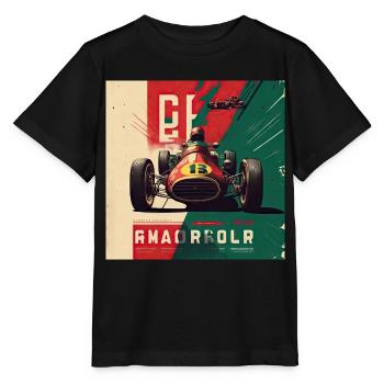 Retro Car Poster Vintage Car Old School - Stanley/Stella MINI CREATOR Kids’ T-Shirt - black - Front - Mikhail (115cm)