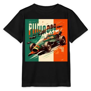 Retro Car Poster Vintage Car Old School - Stanley/Stella MINI CREATOR Kids’ T-Shirt - black - Front - Mikhail (115cm)