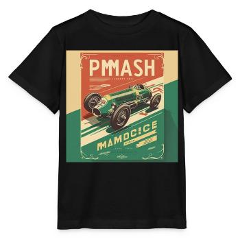 Retro Car Poster Vintage Car Old School - Stanley/Stella MINI CREATOR Kids’ T-Shirt - black - Front - Mikhail (115cm)