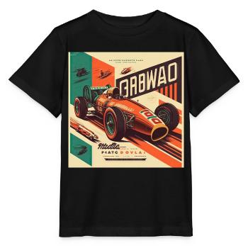 Retro Car Poster Vintage Car Old School - Stanley/Stella MINI CREATOR Kids’ T-Shirt - black - Front - Mikhail (115cm)