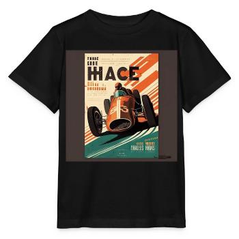 Retro Car Poster Vintage Car Old School - Stanley/Stella MINI CREATOR Kids’ T-Shirt - black - Front - Mikhail (115cm)