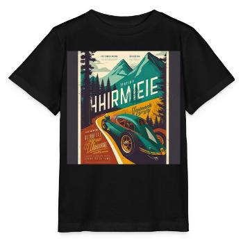 Retro Car Poster Vintage Car Old School - Stanley/Stella MINI CREATOR Kids’ T-Shirt - black - Front - Mikhail (115cm)