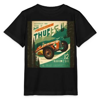 Retro Car Poster Vintage Car Old School - Stanley/Stella MINI CREATOR Kids’ T-Shirt - black - Front - Mikhail (115cm)