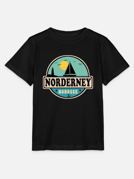 Ostsee Segelboot Leuchtturm Norderney - Stanley/Stella Kinder T-Shirt MINI CREATOR  - Schwarz
