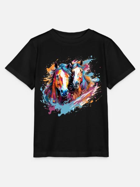Pferdestärke - Stanley/Stella Kinder T-Shirt MINI CREATOR  - Schwarz