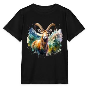 bouquetin, ibex - T-shirt bio MINI CREATOR Stanley/Stella Enfant - noir - Devant - Mikhail (115cm)