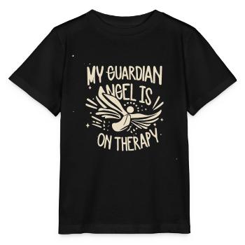 Mon ange gardien est en thérapie - T-shirt bio MINI CREATOR Stanley/Stella Enfant - noir - Devant - Mikhail (115cm)