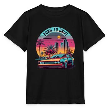 Born to drive, colorful classic car - Stanley/Stella MINI CREATOR Kids’ T-Shirt - black - Front - Mikhail (115cm)