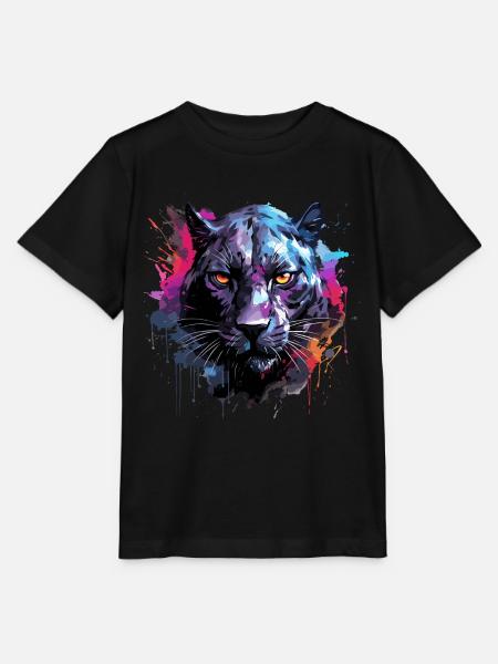 Schwarzer Panther - Stanley/Stella Kinder T-Shirt MINI CREATOR  - Schwarz