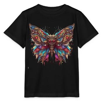 Gloomy butterfly with skull - Stanley/Stella MINI CREATOR Kids’ T-Shirt - black - Front - Mikhail (115cm)