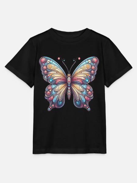 Schauriger Schmetterling mit Totenkopf - Stanley/Stella Kinder T-Shirt MINI CREATOR - Schwarz