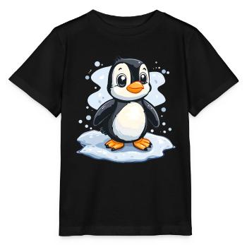 Mignon pingouin banquise enfant cadeau pour bébé - T-shirt bio MINI CREATOR Stanley/Stella Enfant - noir - Devant - Mikhail (115cm)