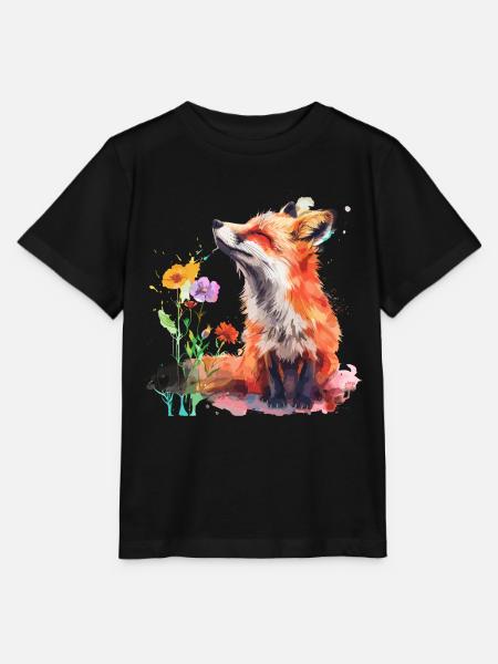 Aquarell Fuchs, Fuchs - Stanley/Stella Kinder T-Shirt MINI CREATOR - Schwarz