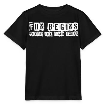 LE PLAISIR COMMENCE - LÀ OÙ LA ROUTE SE TERMINE ! - T-shirt bio MINI CREATOR Stanley/Stella Enfant - noir - Devant - Mikhail (115cm)