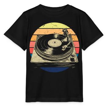 vinyl vinyl music turntable retro - Stanley/Stella MINI CREATOR Kids’ T-Shirt - black - Front - Mikhail (115cm)