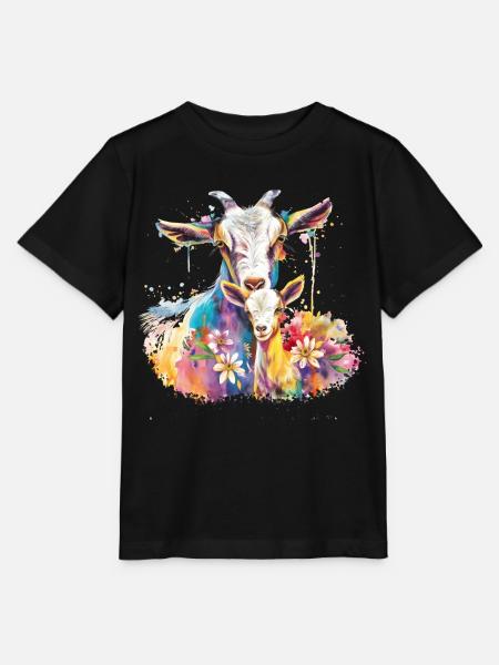 Ziege mit ihrem Kalb - Stanley/Stella Kinder T-Shirt MINI CREATOR - Schwarz