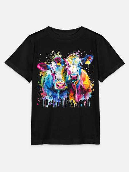 koeien, ossen - Stanley/Stella Kinder-T-shirt MINI CREATOR  - zwart