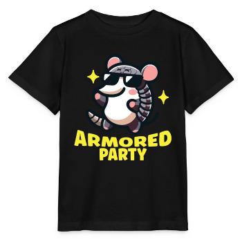 Armadillo Armored Party - Stanley/Stella MINI CREATOR Kids’ T-Shirt - black - Front - Mikhail (115cm)
