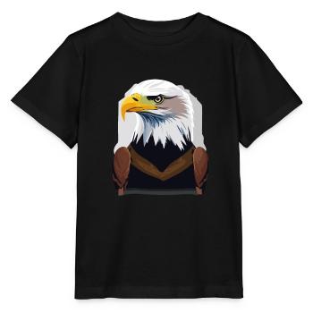 Weißkopfseeadler - Stanley/Stella Kinder T-Shirt MINI CREATOR  - Schwarz - Vorne - Mikhail (115cm)