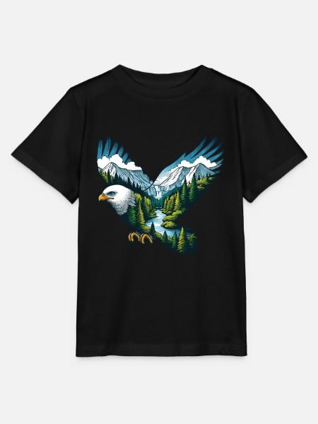 Eagle Natur Abenteuer Camping - Stanley/Stella Kinder T-Shirt MINI CREATOR - Schwarz